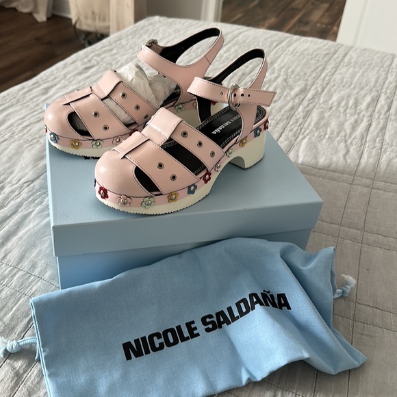 Nicole Saldana SSENSE Exclusive Pink Flower Cici Sandals BNWB - Picture 2 of 5